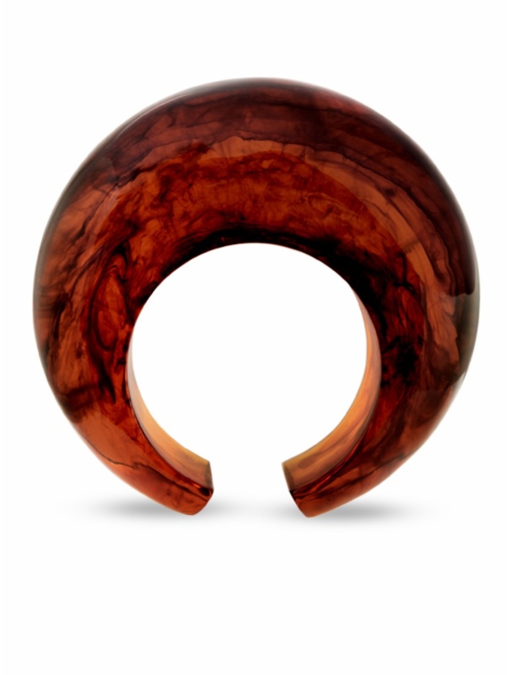 Cult Gaia Marbled Resin Cuff Bracelet in Deep Amber